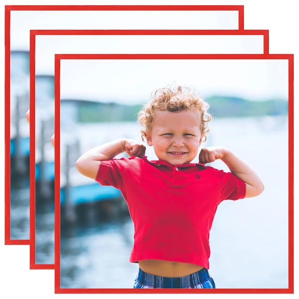 vidaXL Fotorámiky na stenu alebo stôl 3 ks červené 40x40 cm MDF