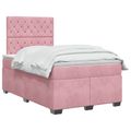 vidaXL Posteľ boxspring s matracom Ružová 120 x 200 cm Zamat