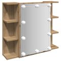 VidaXL zrkadlová skrinka s LED Artisan Dub 70x16,5x60 cm