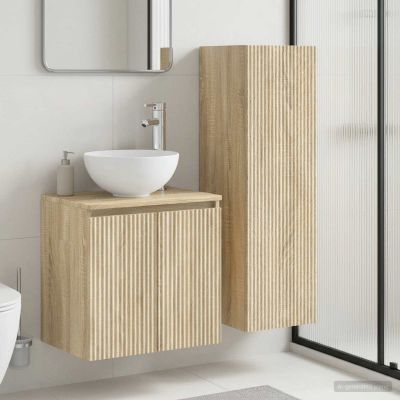 vidaXL Sada kúpeľňového nábytku 2 ks Dub sonoma 33 x 34,5 x 100 cm