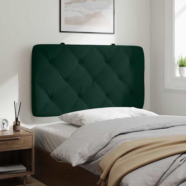 vidaXL Vankúš na čelo postele tmavozelený 90 cm zamat
