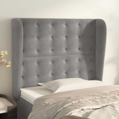 vidaXL Čelo postele so záhybmi bledosivé 93x23x118/128 cm zamat