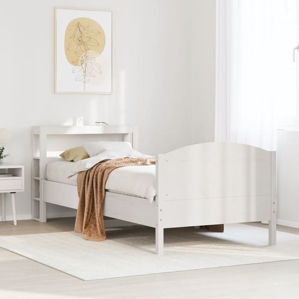 vidaXL Posteľ bez matraca biely 150x200 cm masívna borovica