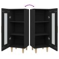 vidaXL Komoda čierna 34,5x34x90 cm spracované drevo