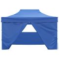 vidaXL Profesionálny skladací párty stan+4 steny 3x4 m, oceľ, modrý