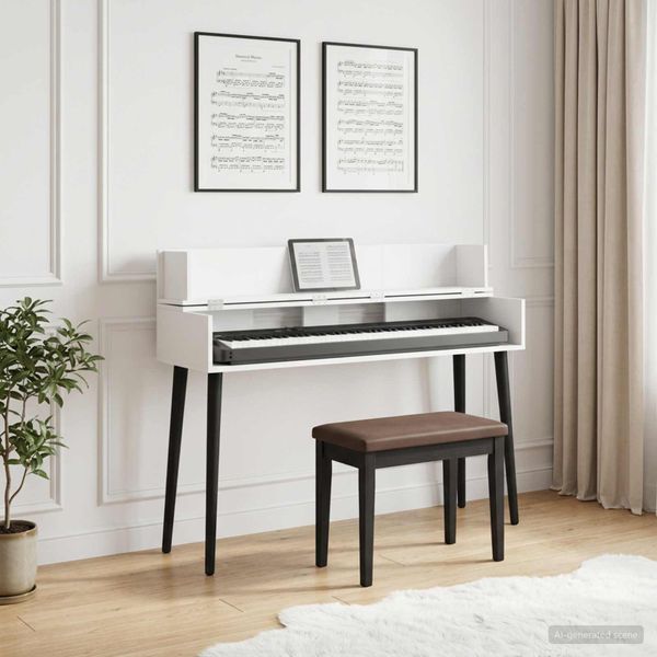 vidaXL Štúdiový stôl Biela 110 x 40 x 19,5 cm Kompozitné drevo