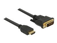 Kábel adaptéra - DVI-D s pinmi (samec) do HDMI s pinmi (samec) - 5 m - trojnásobne tienený - čierna - krídlové skrutky