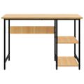 vidaXL Počítačový stôl, čierny a svetlý dub 105x50x72 cm, MDF a kov