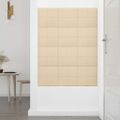 vidaXL Nástenné panely 12 ks krémové 30x30 cm látkové 1,08 m²