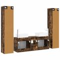vidaXL Sada kúpeľňového nábytku 5 ks Dymový dub 33 x 34,5 x 160 cm