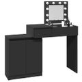 vidaXL Toaletný stolík s LED čierny 115x37x110,5 cm