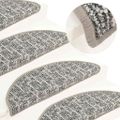 vidaXL Kobercové nášľapy na schody 15 ks sivé 65x21x4 cm