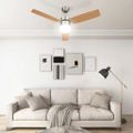 vidaXL Stropný ventilátor so svetlom a ovládačom 108 cm, svetlohnedý