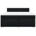 vidaXL Posteľný rám boxspring s matracom čierny 180x200 cm látka