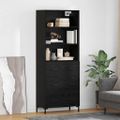 vidaXL Highboard Čierny dub 69,5 x 34 x 180 cm Kompozitné drevo