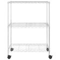 vidaXL Regál s 3 policami na kolieskach 60x35x81 cm chrómový 150 kg