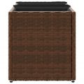vidaXL Záhradný kvetináč s 2 nádobami hnedý 105x30x32 cm polyratan