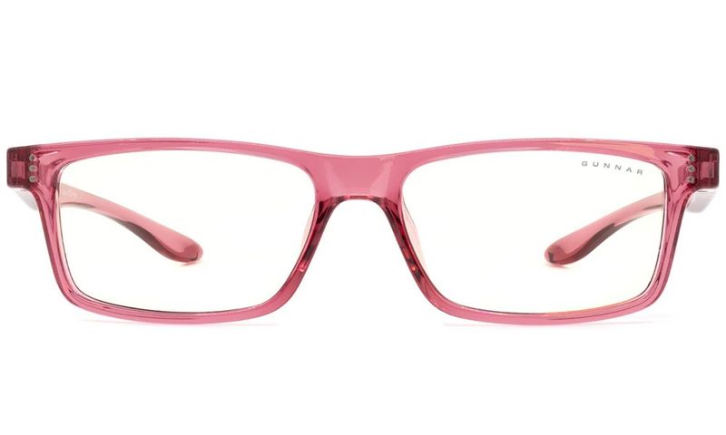 GUNNAR kancelářske/herní brýle  CRUZ KIDS LARGE (8-12) PINK čirá skla BLF 35 NATURAL focus Brýle, kancelárské, herní, ružové obroucky, cirá skla, pro deti 8–12 let