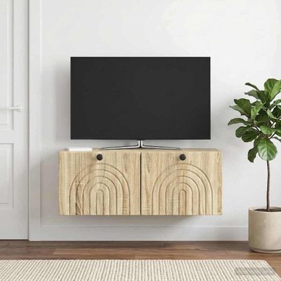 vidaXL Nástenná TV skrinka Nástenný Dub sonoma 78,5 x 31 x 30 cm