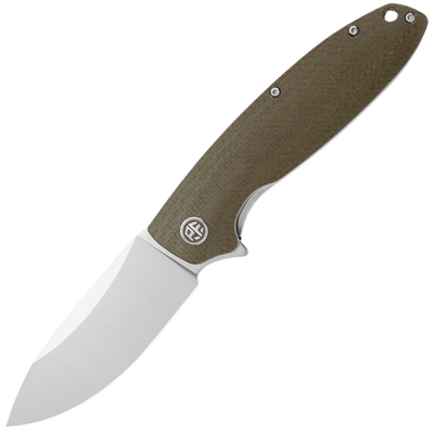 Petrified Fish PFB01KAS Terra vreckový nôž 9 cm, Satin, khaki, Micarta