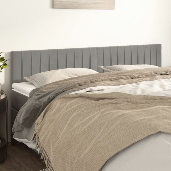 vidaXL Čelá postele 2 ks bledosivé 100x5x78/88 cm zamat