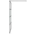 vidaXL Sprchová zástena čierna 140x195 cm polopriehľadné ESG sklo