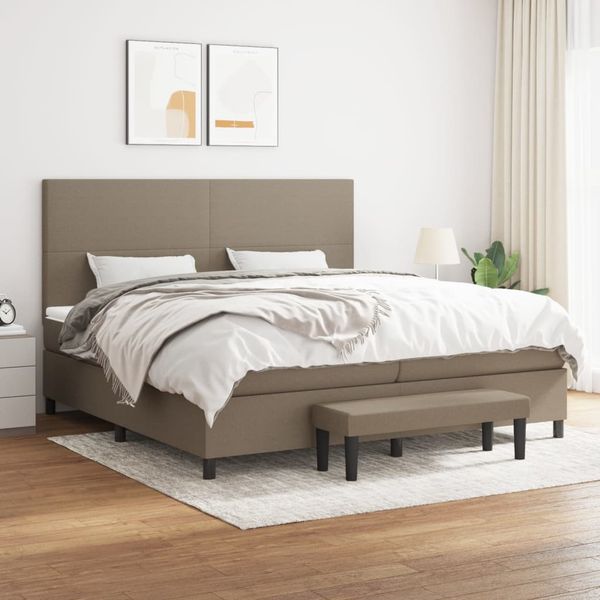 vidaXL Boxspring posteľ s matracom sivohnedý 200x200 cm látka