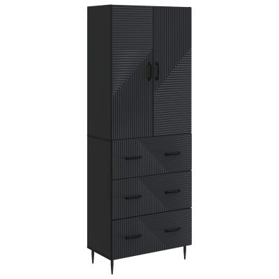 vidaXL Sada skríň 2 pcs Čierna 66 x 34,5 x 90 cm Kompozitné drevo
