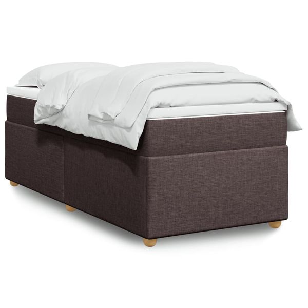 vidaXL Posteľný rám boxsping s matracom hnedý 90x200 cm látka