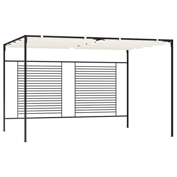 vidaXL Altánok so zaťahovacou strieškou 3x4x2,3 m krémový 180 g/m²
