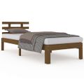 vidaXL Posteľný rám medový drevený masív 75x190cm malé jednolôžko