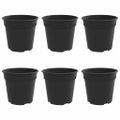 vidaXL Kulatý kvetináč 6 ks Čierna Ø 17 x 14 cm Plast
