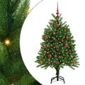 vidaXL Vianočný stromček s 150 LED-i so stojanom Zelená 120 cm PE