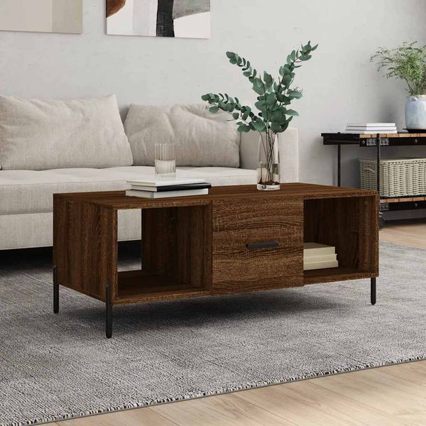 vidaXL Konferenčný stolík hnedý dub 102x50x40 cm kompozitné drevo