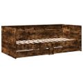 vidaXL Váľanda so zásuvkami bez matraca dymový dub 90x200 cm
