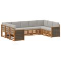 vidaXL Záhradná súprava gaučov 7 ks Prírodná a svetlosivá