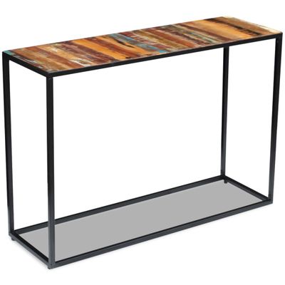 vidaXL Konzolový stolík, recyklovaný masív 110x35x76 cm
