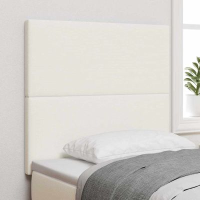 vidaXL LED hlavová doska s LED pásikmi Krémová 80 cm Kordúrová tkanina