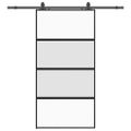 vidaXL Posuvné dvere s kovaním čierne 102,5x205 cm tvrdené sklo