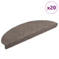vidaXL Schodové rohože, samolepiace, 20 ks, 65x21x4 cm, béžové, polkruhové, veľké