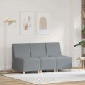 vidaXL Bezrúčková modulárna sofa jednotka 3 ks Svetlosivá látka