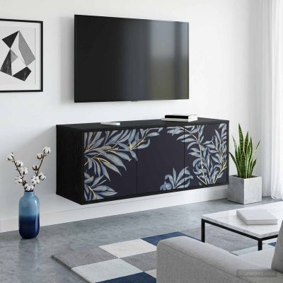 vidaXL Nástenný TV kabinet DOKKUM 102 x 33 x 40 cm Čierny dub
