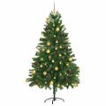 vidaXL Vianočný stromček s 300 LED-i so stojanom Zelená 180 cm PE