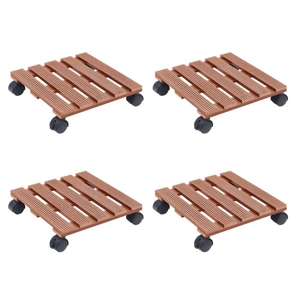 vidaXL Podstavce pod kvetináč 4 ks hnedé 30x30x7,5 cm WPC