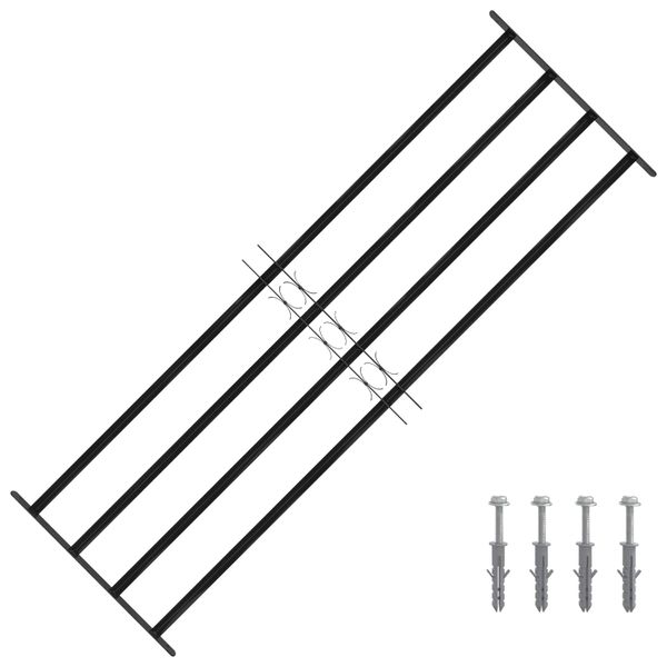 vidaXL Mriežka okna 175 x 60 cm Oceľ s práškovou povrchovou úpravou