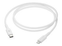 Kábel Lightning - USB-C s pinmi (male) do Lightning s pinmi (male) - 1 m - biela