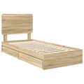 vidaXL Úložná posteľ Sonoma dub 90 x 190 cm Kompozitné drevo