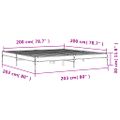 vidaXL Posteľný rám čierny 200x200 cm kompozitné drevo a kov