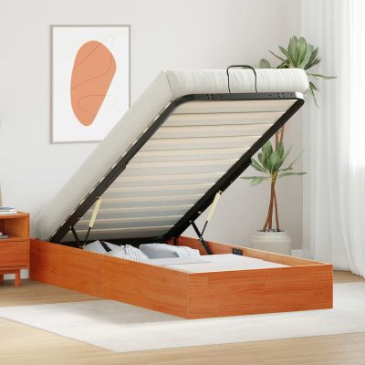 vidaXL Posteľový rám s úložným priestorom Voskovo hnedá 75 x 190 cm