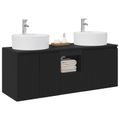 vidaXL Set kabinetov do kúpeľne 3 ks Čierna 49,5 x 44,5 x 65 cm